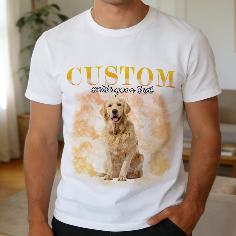 Custom Photo T-Shirt Personalized Vintage Style Pet Face T-Shirt Gift For Pet Lover - MyPhotoSocks