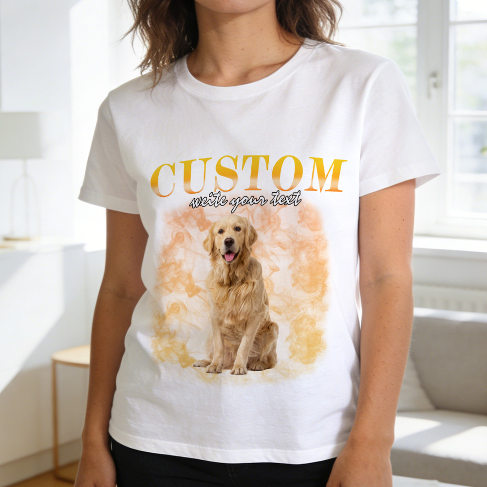 Custom Photo T-Shirt Personalized Vintage Style Pet Face T-Shirt Gift For Pet Lover - MyPhotoSocks