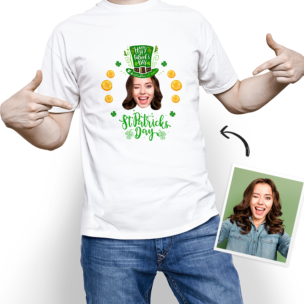 Custom Photo Happy St. Patrick's Day Lucky T-shirt - MyPhotoSocks