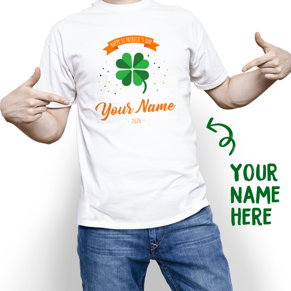 Custom Funny St. Patrick's Day With Your Name T-shirt - MyPhotoSocks