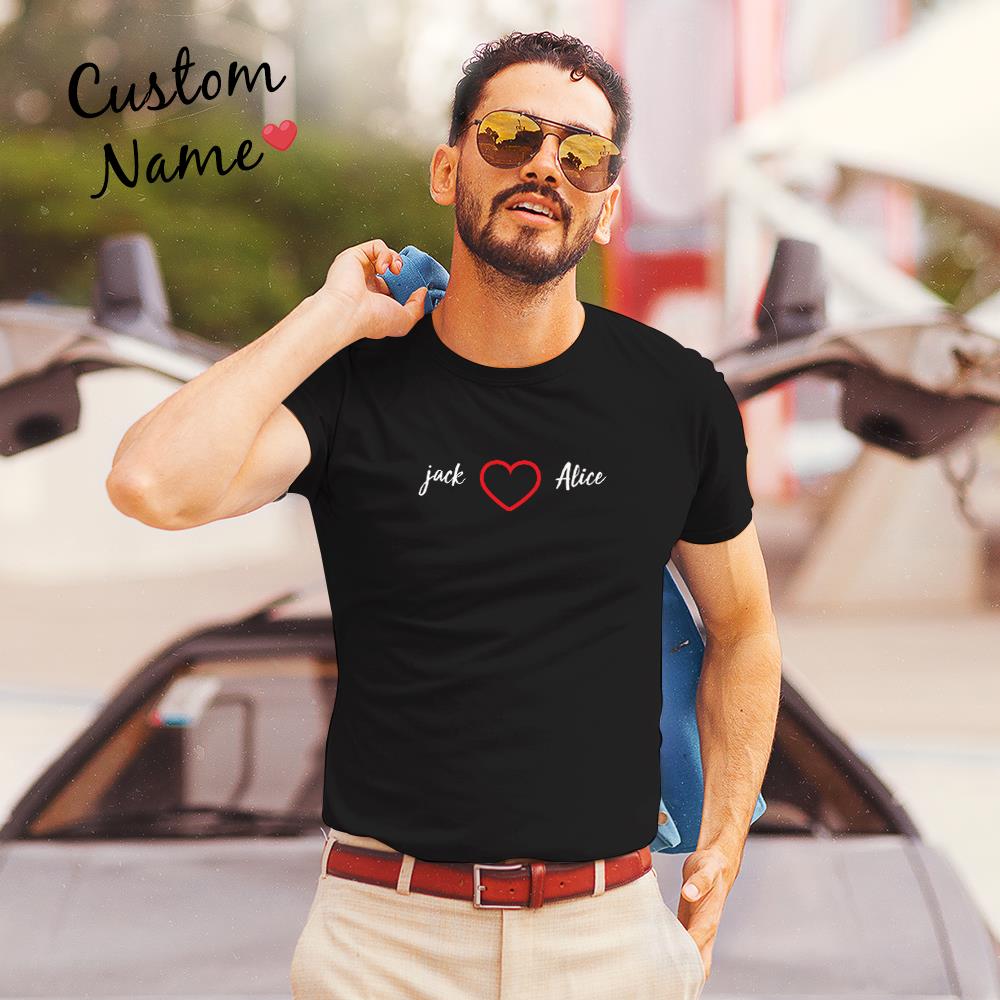 Custom Engraved Valentines Day Sweatshirt Shirt Custom Lovers Name Valentine Gift-MyPhotoSocks