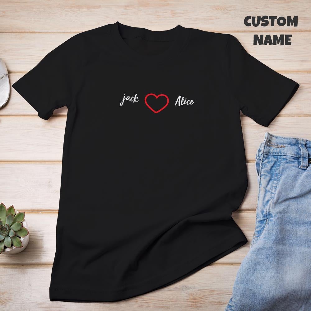 Custom Engraved Valentines Day Sweatshirt Shirt Custom Lovers Name Valentine Gift-MyPhotoSocks