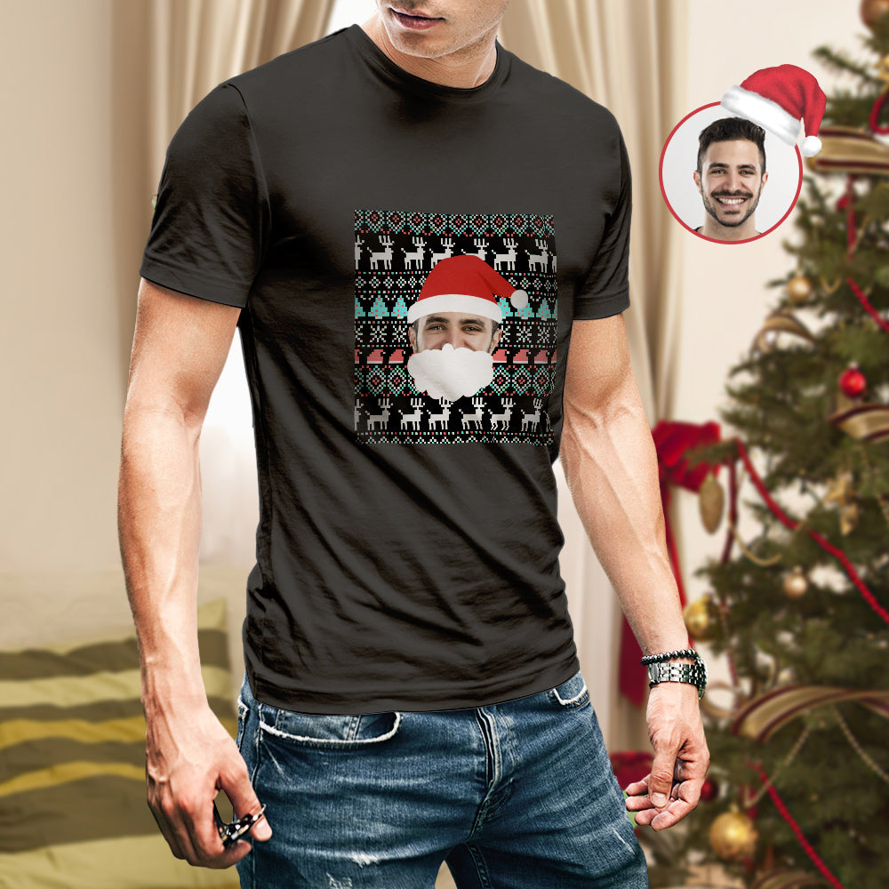 Custom Face T-shirt Santa Christmas Gifts-MyPhotoSocks
