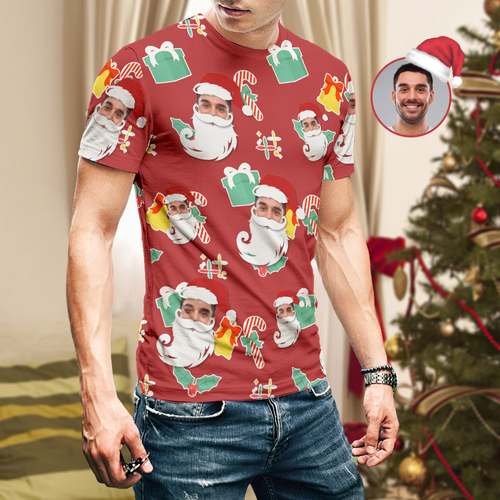Custom Face T-shirt Christmas Bell Personalized Christmas Gifts-MyPhotoSocks