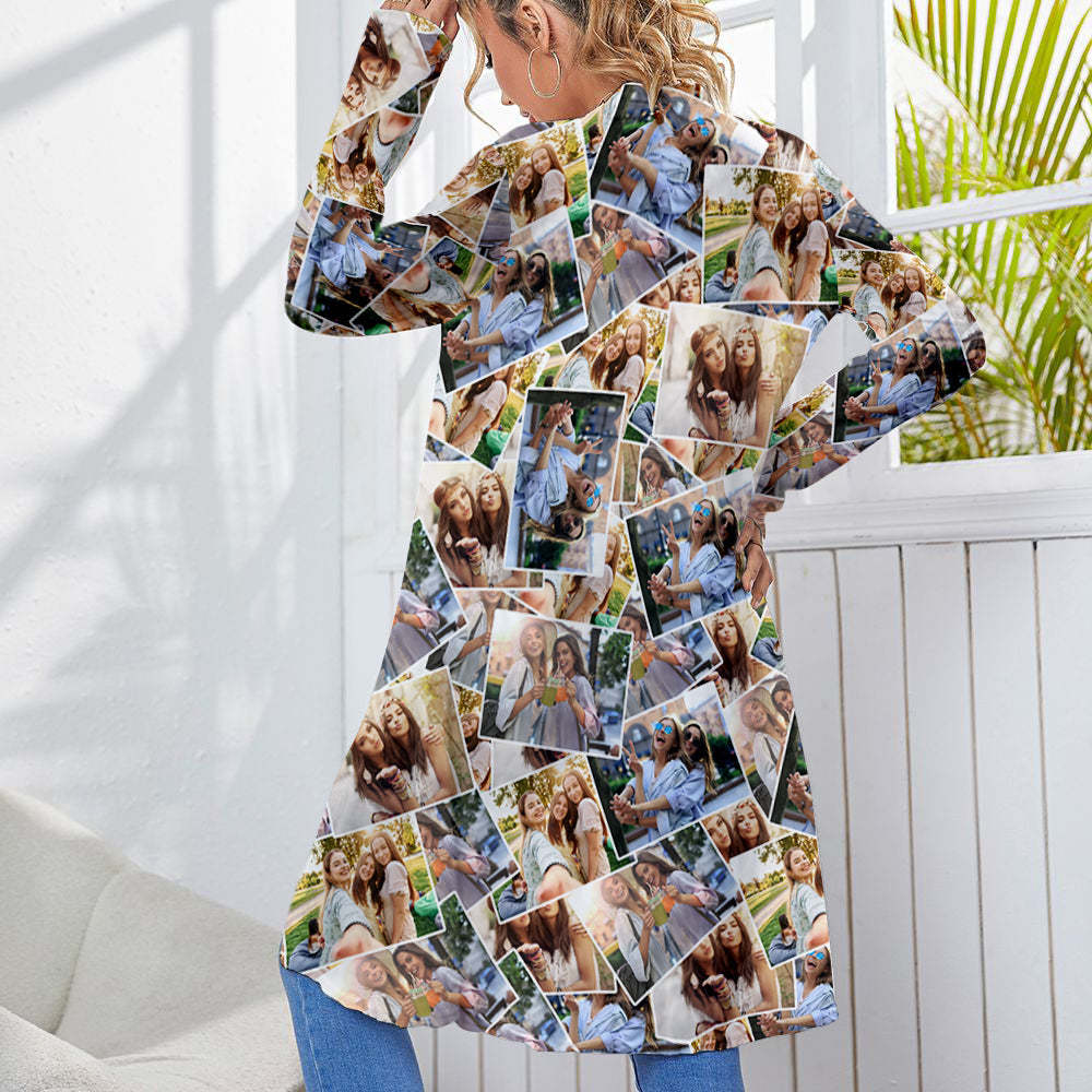 Personalized Photo Cardigan Women Long Sleeve Open Front Cardigans - MyPhotoSocks