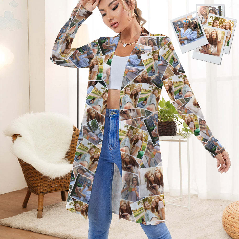 Personalized Photo Cardigan Women Long Sleeve Open Front Cardigans - MyPhotoSocks