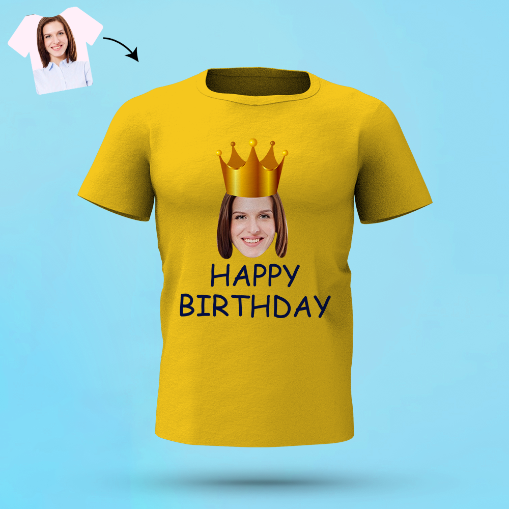 Custom Face T-shirt Happy Birthday Men's All Over Print T-shirt Birthday Gift