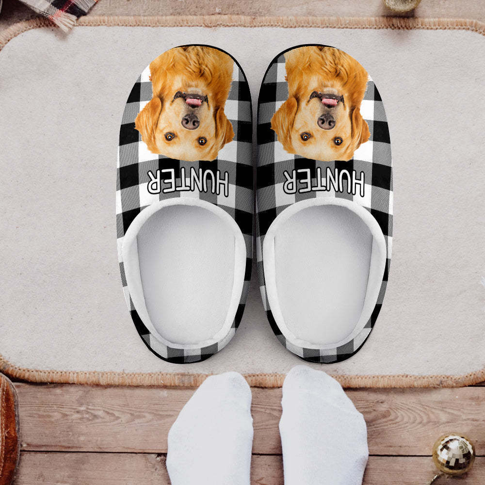 Custom Photo Women's and Men's Slippers Personalized Casual House Cotton Slippers