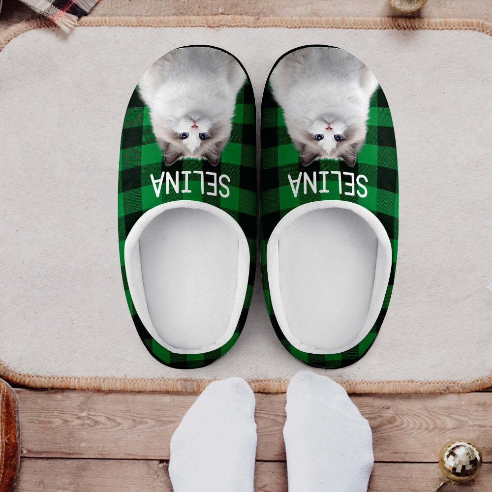 Custom Photo Women's and Men's Slippers Personalized Casual House Cotton Slippers