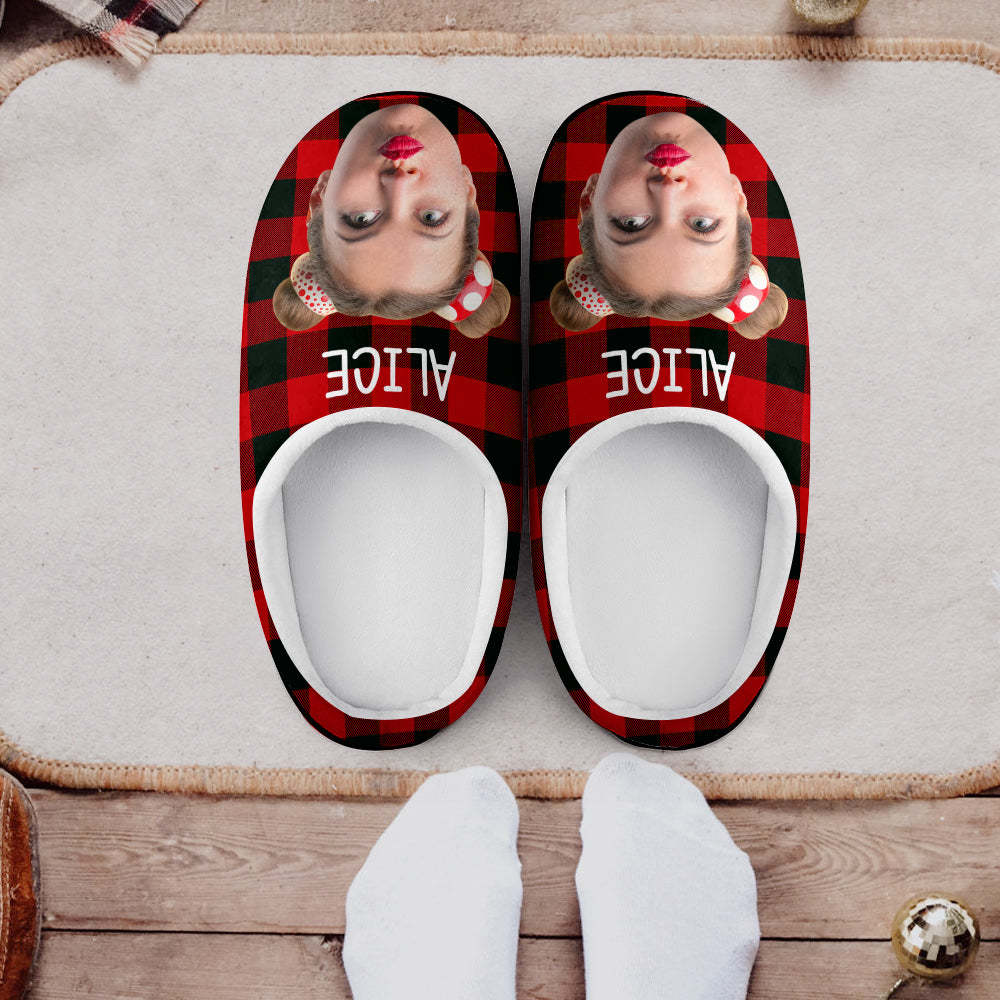 Custom Photo Women's and Men's Slippers Personalized Casual House Cotton Slippers