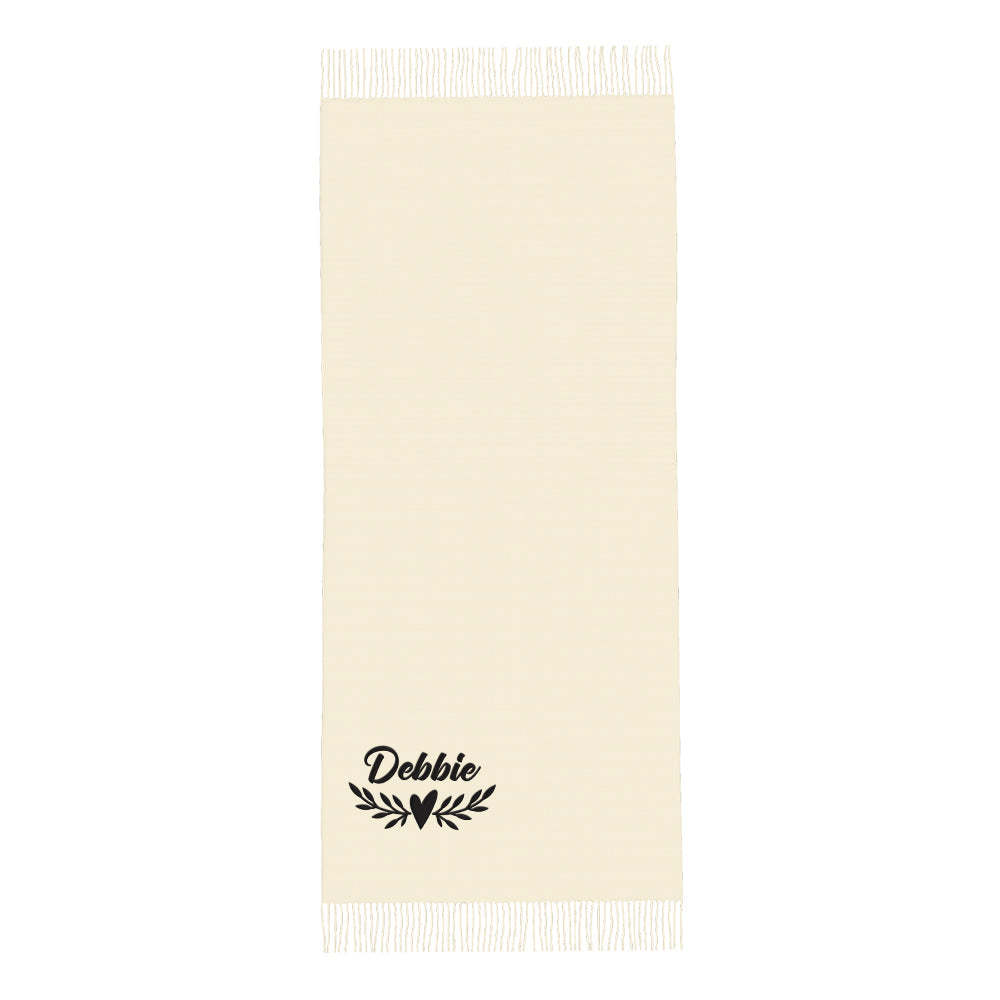 Personalized Embroidery Scarf Custom Name Scarf Soft Warm Fringe Shawl Gift for Her - MyPhotoSocks