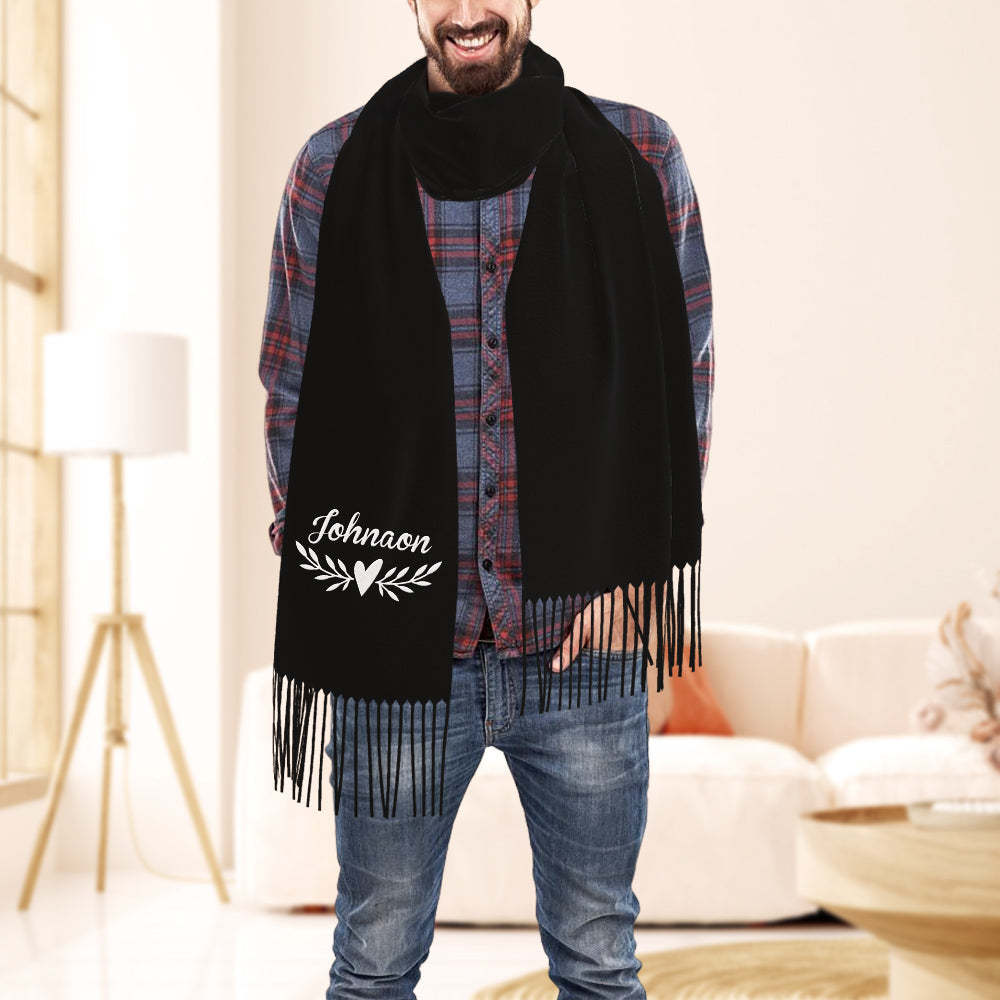 Personalized Embroidery Scarf Custom Name Scarf Soft Warm Fringe Shawl Gift for Her - MyPhotoSocks