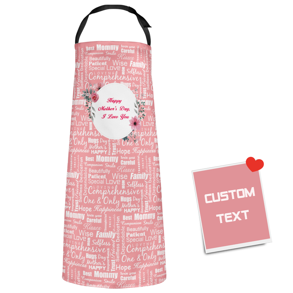 Custom Unique Kitchen Apron Gifts For Mom - Best Wishes For Mom