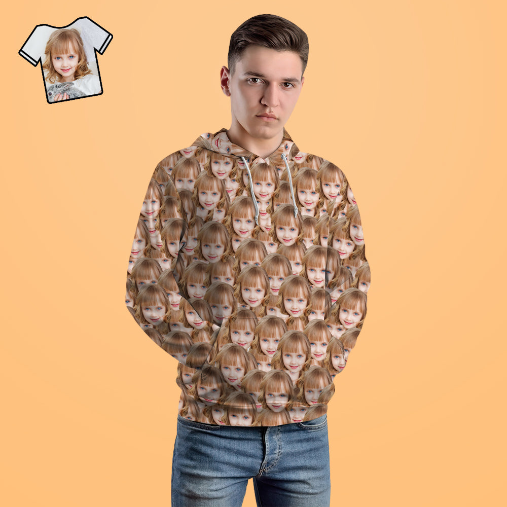 Custom Face Unisex Hoodie Casual Printed Photo Hoodie For Men Women - Mash Face-MyPhotoSocks