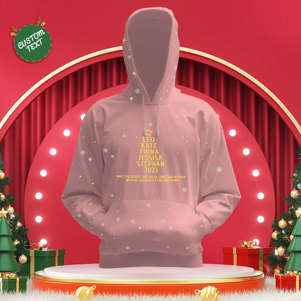 Custom Family Names Christmas Tree Hoodies Personalized Sweatshirts Christmas Day Gifts - MyPhotoSocks