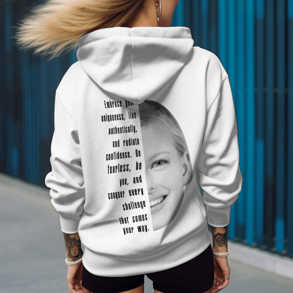 Custom Text and Face Hoodie Personalized Fashion Unisex Sweatshirt Gift for Him for Her - MyPhotoSocks