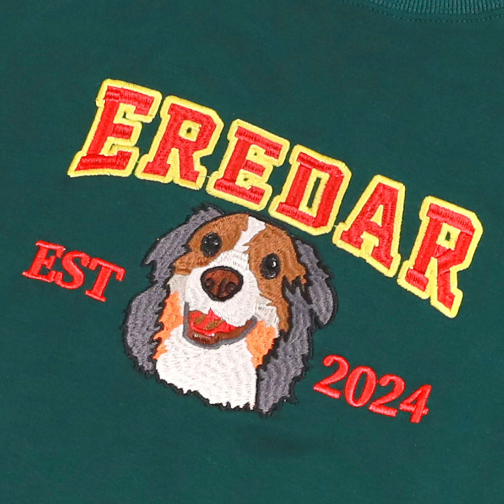 Custom Embroidered Sweatshirt With Pet Portrait Chrismas Gifts Embroidery Effect - MyPhotoSocks