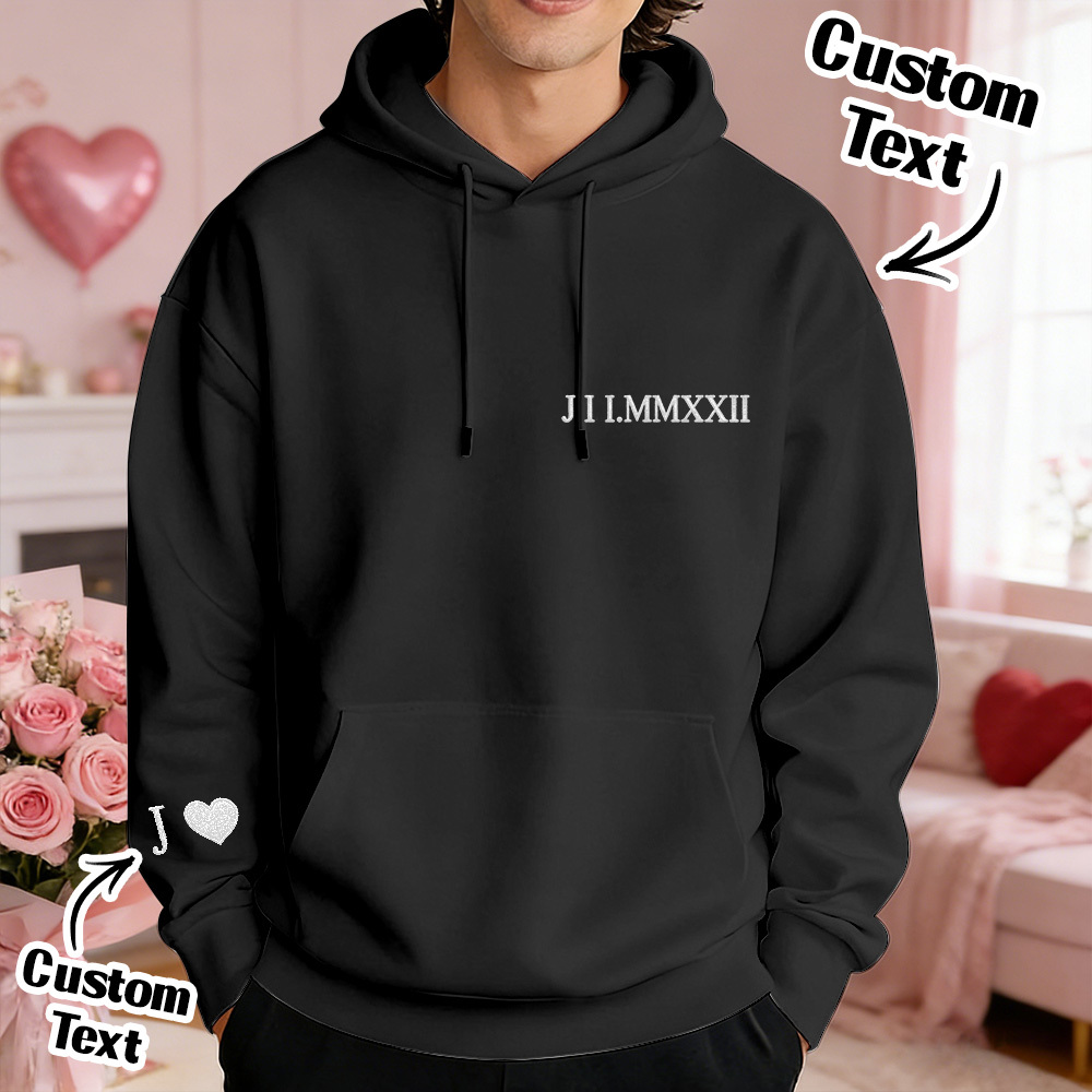 Custom Embroidered Sweatshirt With Name Valentine's Gifts Embroidery Effect for Lover