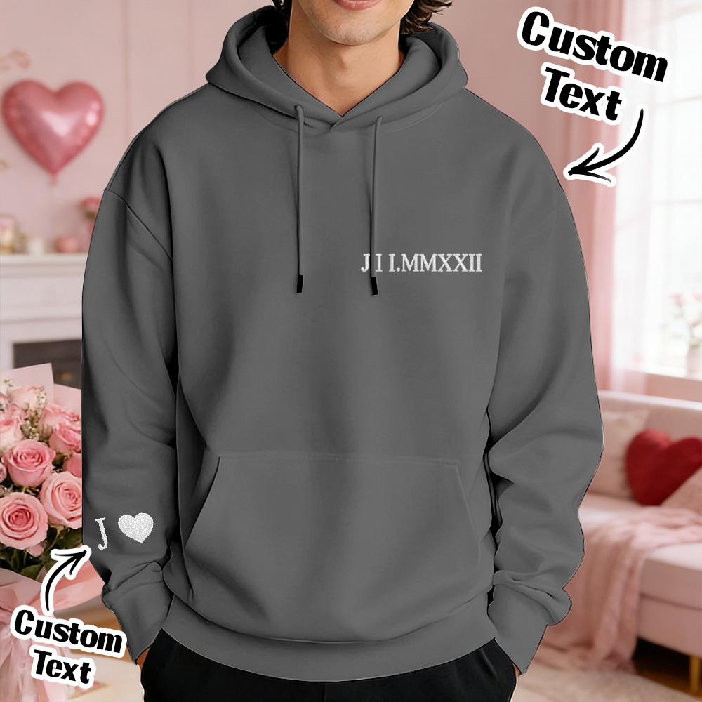 Custom Embroidered Sweatshirt With Name Valentine's Gifts Embroidery Effect for Lover