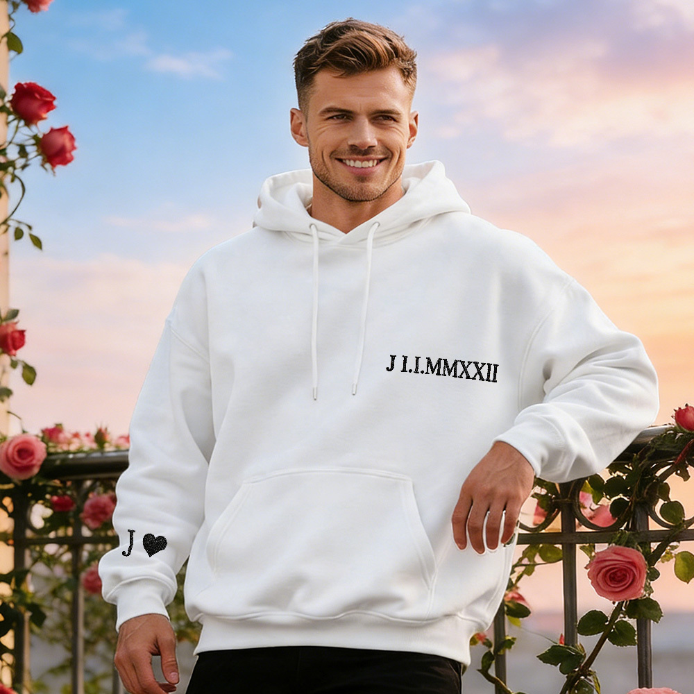 Custom Embroidered Sweatshirt With Name Valentine's Gifts Embroidery Effect for Lover