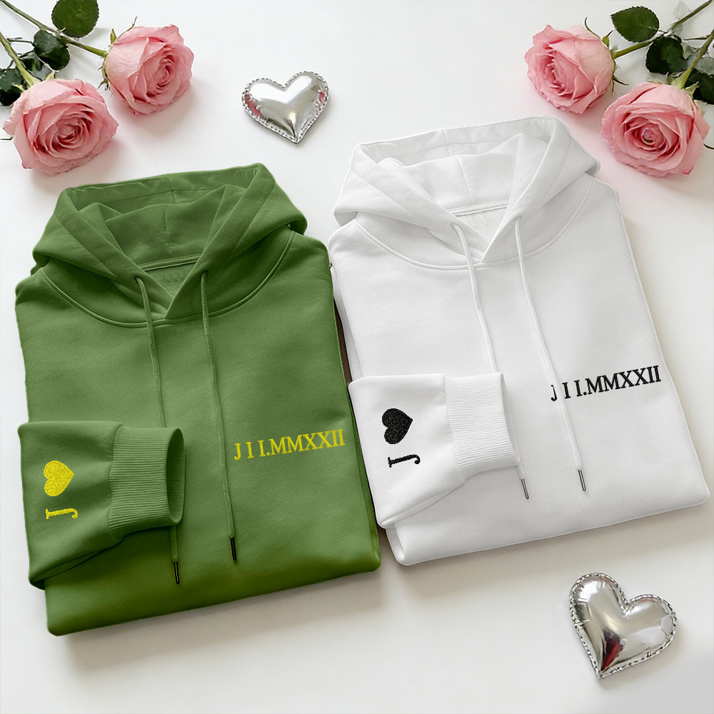 Custom Embroidered Sweatshirt With Name Valentine's Gifts Embroidery Effect for Lover
