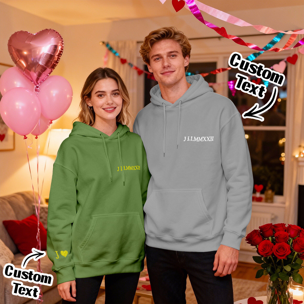 Custom Embroidered Sweatshirt With Name Valentine's Gifts Embroidery Effect for Lover