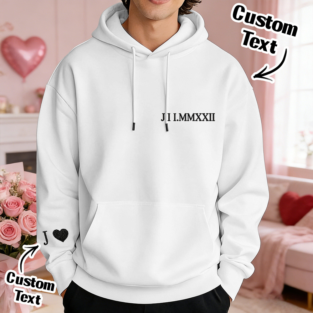 Custom Embroidered Sweatshirt With Name Valentine's Gifts Embroidery Effect for Lover