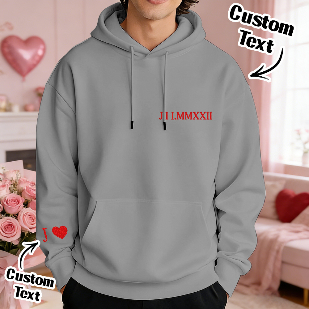 Custom Embroidered Sweatshirt With Name Valentine's Gifts Embroidery Effect for Lover