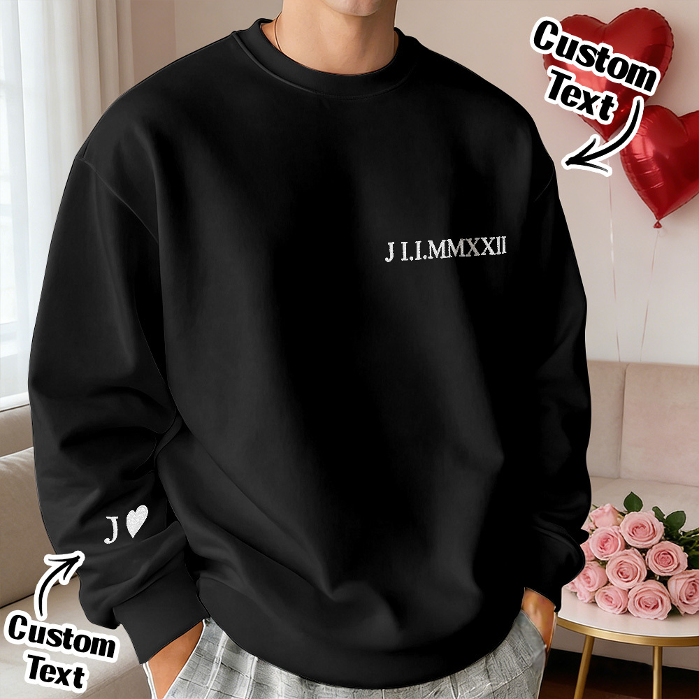 Custom Embroidered Sweatshirt With Name Valentine's Gifts Embroidery Effect for Lover