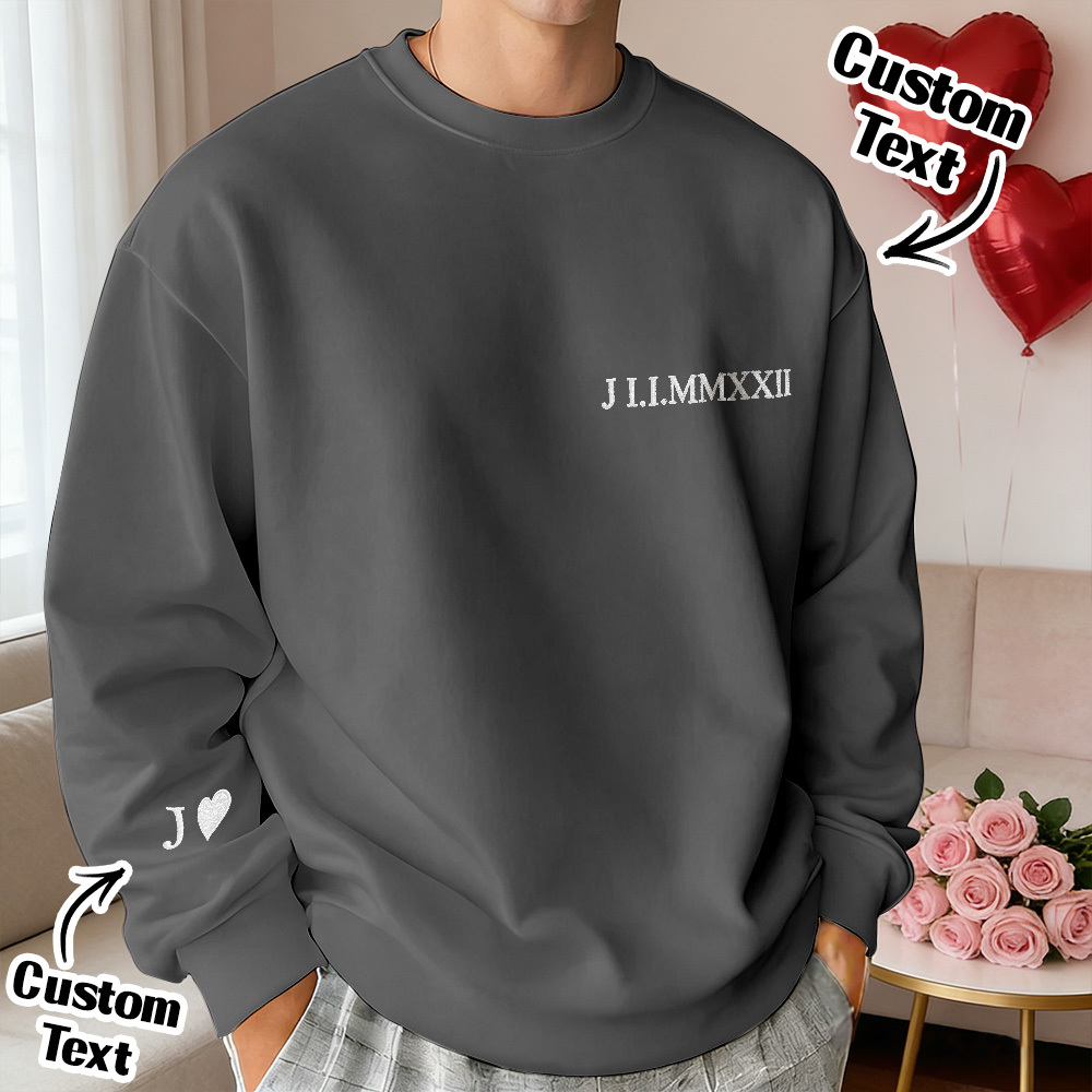 Custom Embroidered Sweatshirt With Name Valentine's Gifts Embroidery Effect for Lover