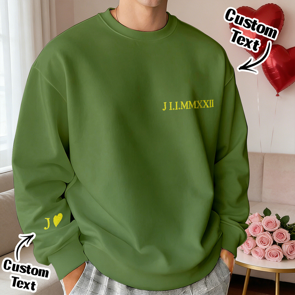 Custom Embroidered Sweatshirt With Name Valentine's Gifts Embroidery Effect for Lover