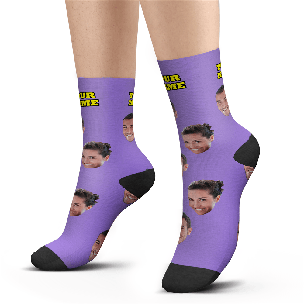 Custom Photo Socks With Your Text - MyPhotoSocks