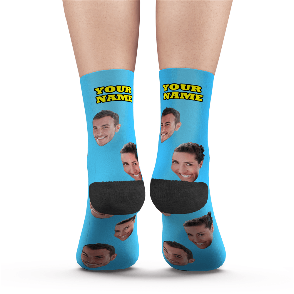 Custom Photo Socks With Your Text - MyPhotoSocks