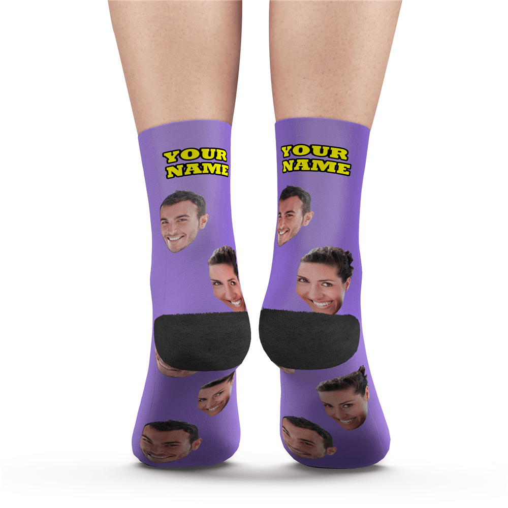 Custom Photo Socks With Your Text - MyPhotoSocks