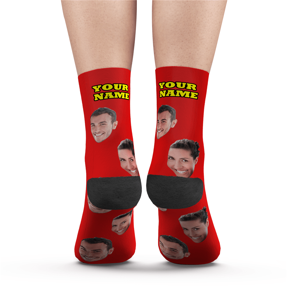 Custom Photo Socks With Your Text - MyPhotoSocks