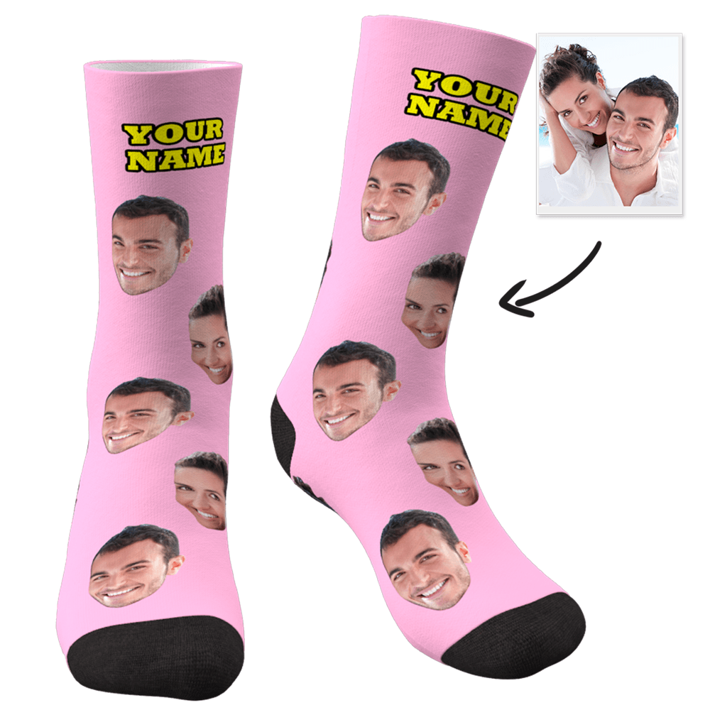 Custom Photo Socks With Your Text - MyPhotoSocks