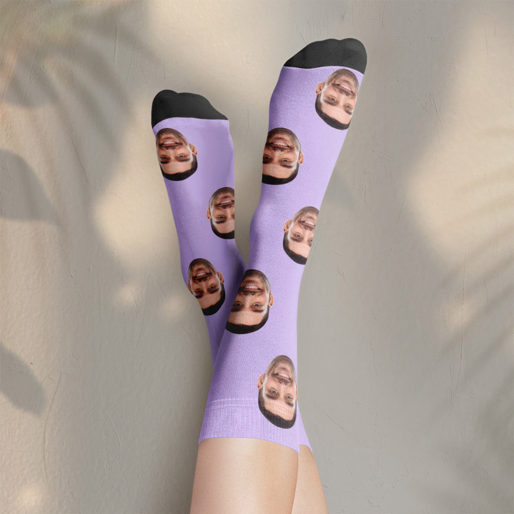 Custom Photo Socks CWZ001 - Purple