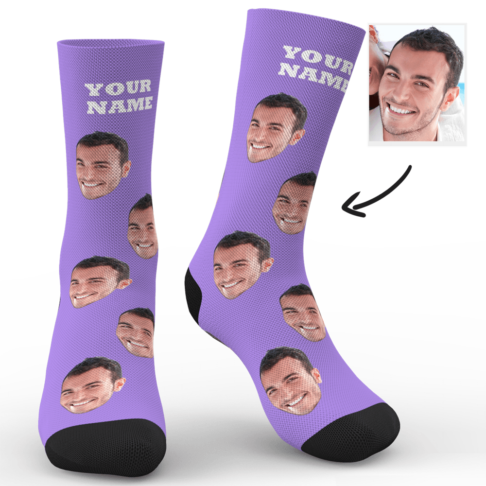 Custom Photo Socks With Your Text Christmas Gifts