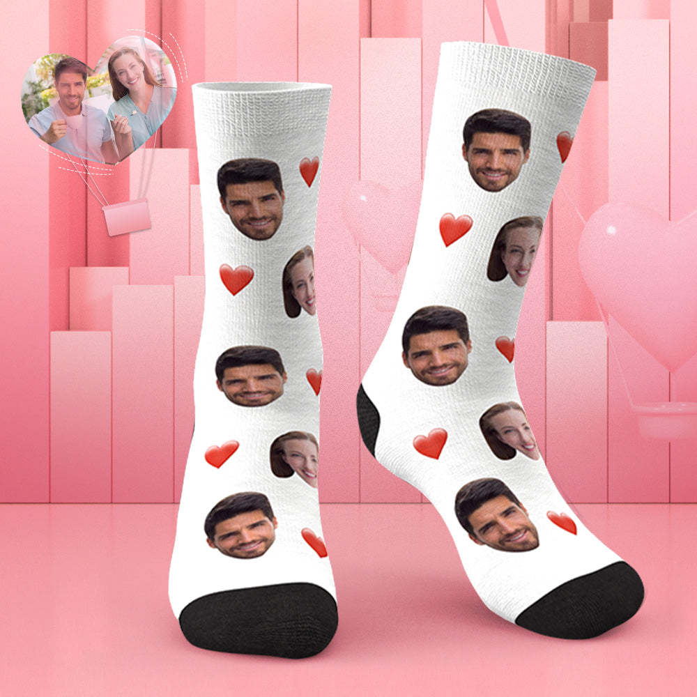 Custom Photo Heart Socks CWZ002 - Free Shipping