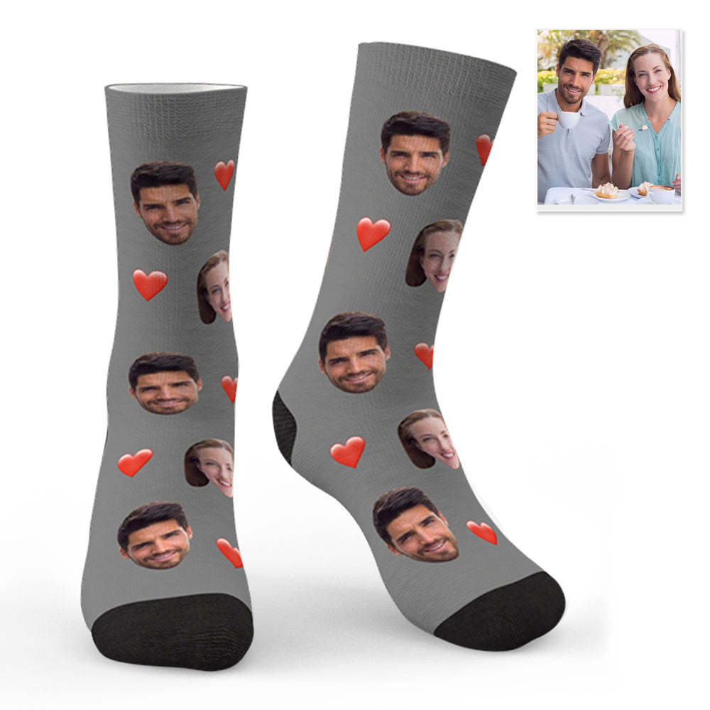 Custom Photo Heart Socks CWZ002 - Free Shipping