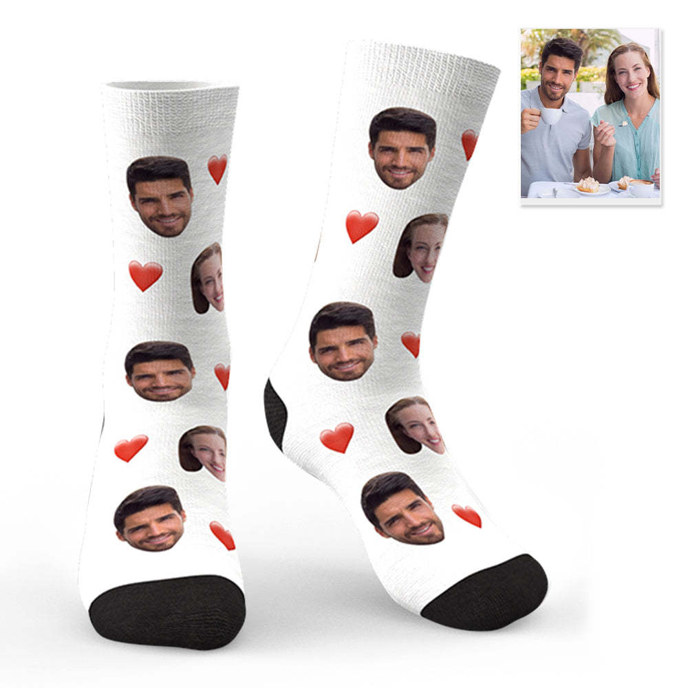 Custom Photo Heart Socks CWZ002 - Free Shipping