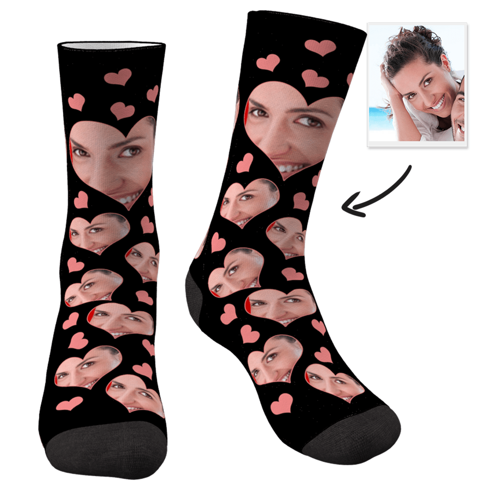 Custom Photo Socks Love Heart