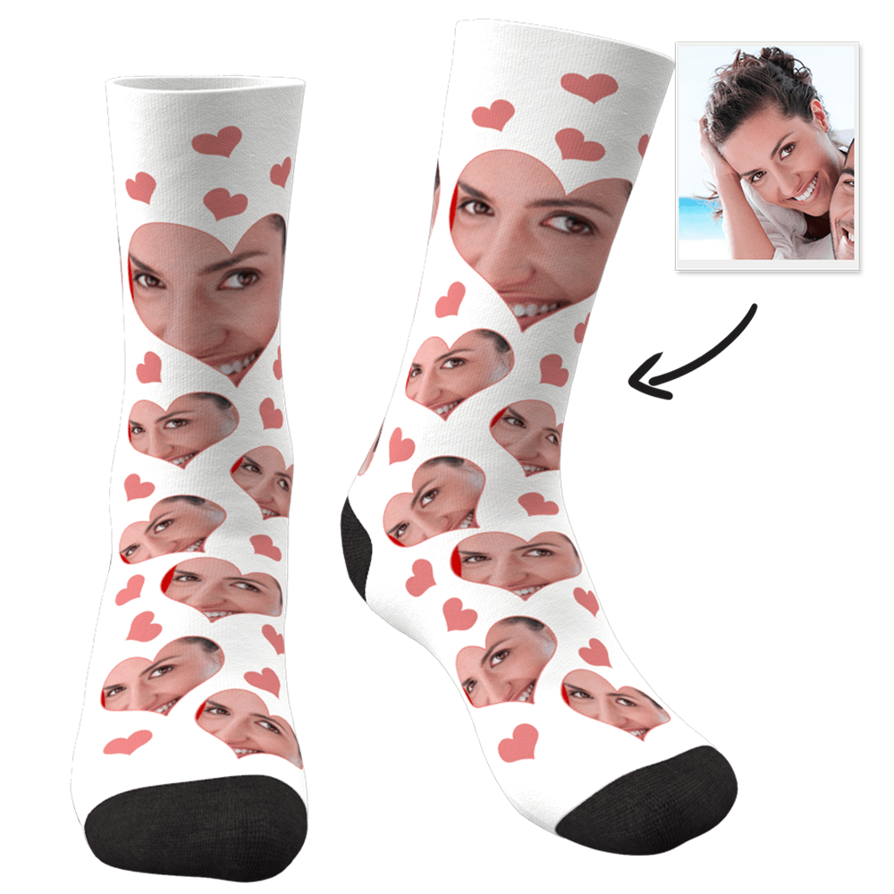 Custom Photo Socks Love Heart