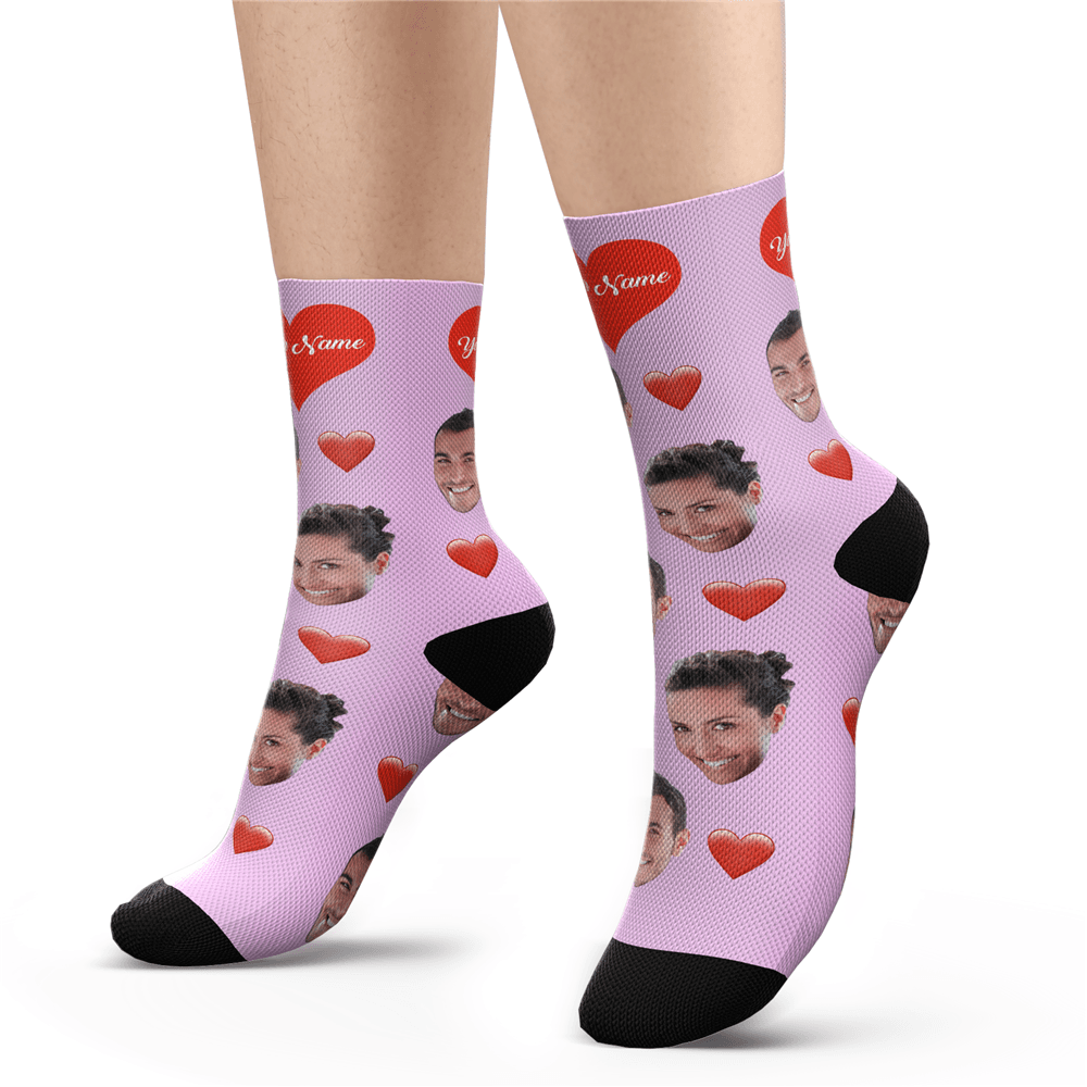 Custom Heart Socks - MyPhotoSocks