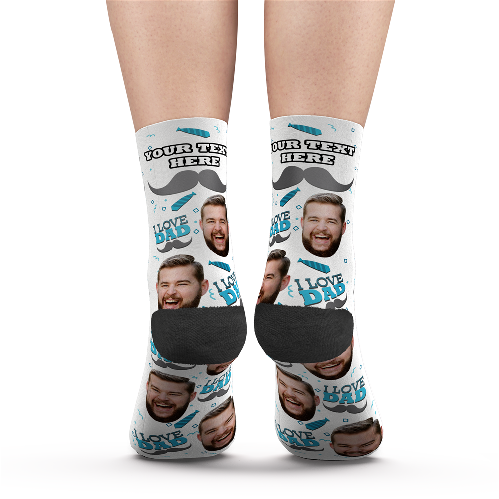 Custom I Love Dad (papa) Socks - MyPhotoSocks