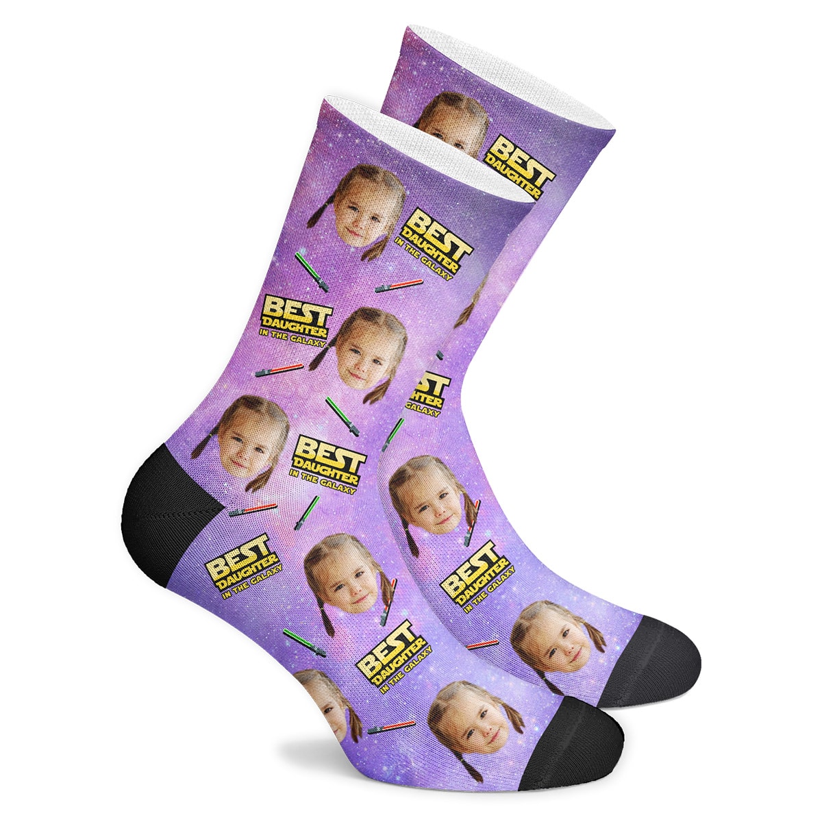 Custom Best Daughter In The Galaxy Socks-MyPhotoSocks