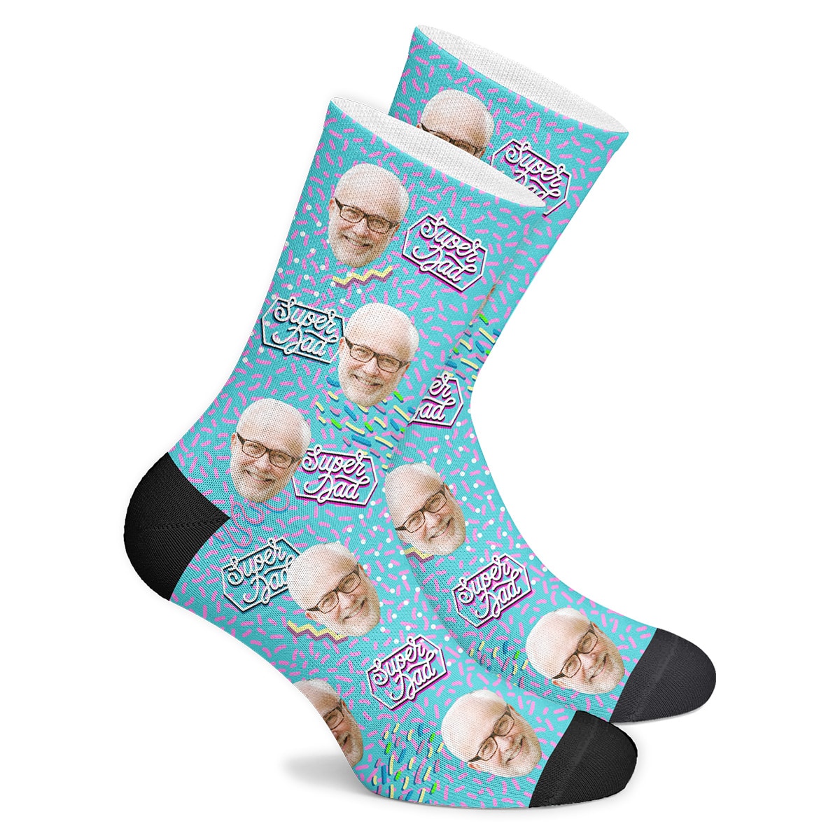 Custom Super Dad Retro Socks-MyPhotoSocks
