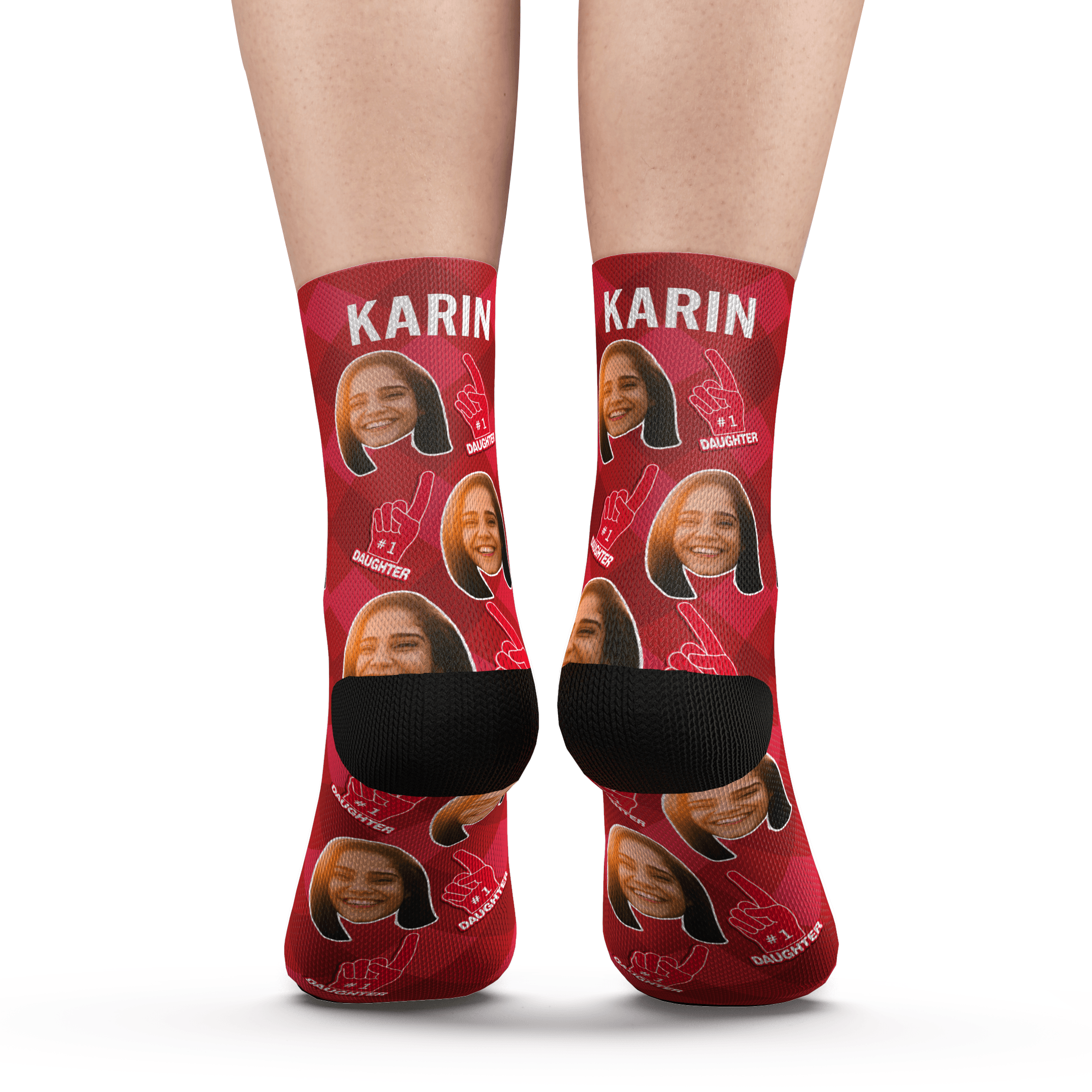 Custom Photo Socks #1 Daughter Fan With Your Text-MyPhotoSocks