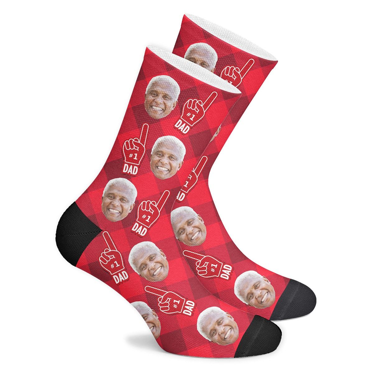 Custom #1 Dad Fan Socks - MyPhotoSocks