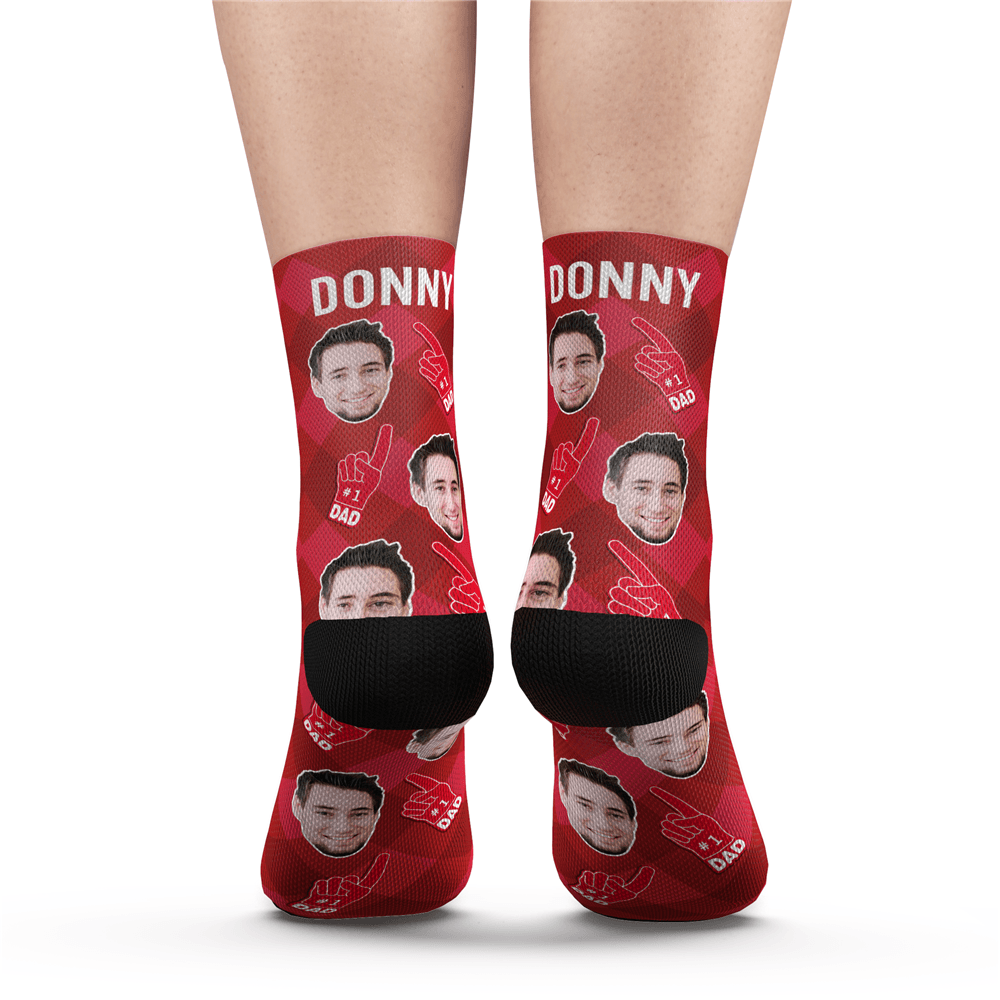 Custom #1 Dad Fan Socks - MyPhotoSocks